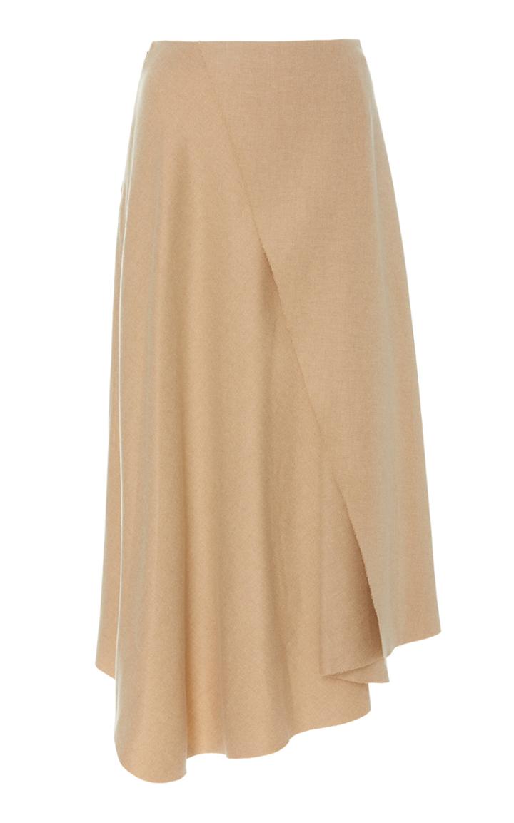 Vince Asymmetric-drape Wrap-effect Midi Skirt