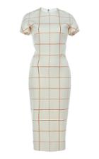 Victoria Beckham Windowpane Crepe Sheath Dress
