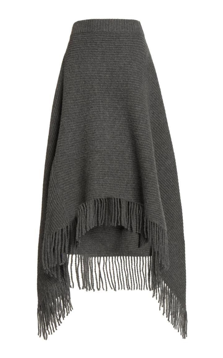 Moda Operandi Paco Rabanne Fringed Asymmetric Ribbed-knit Skirt