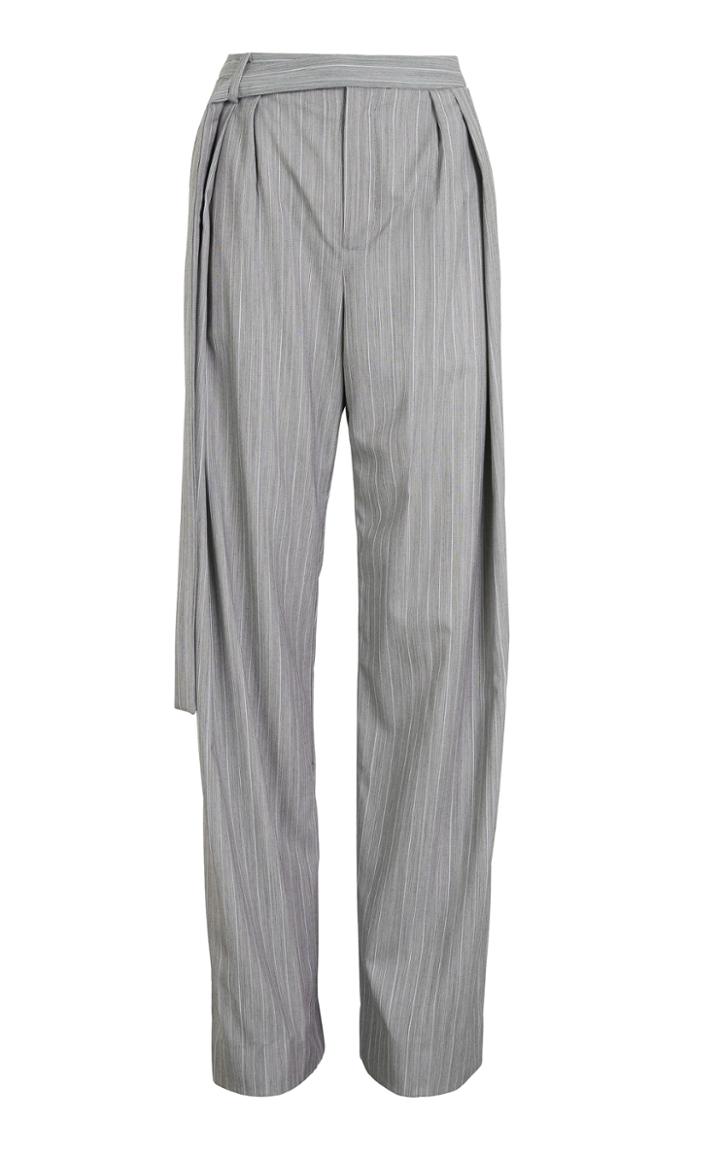 Christopher Esber Stripe Ribbon Tie Pleated Pant
