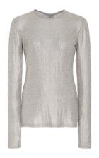 Christian Siriano Ribbed Long Sleeve Top