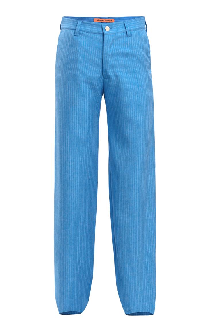 Maggie Marilyn Go Getter Pinstripe Straight-leg Twill Pants