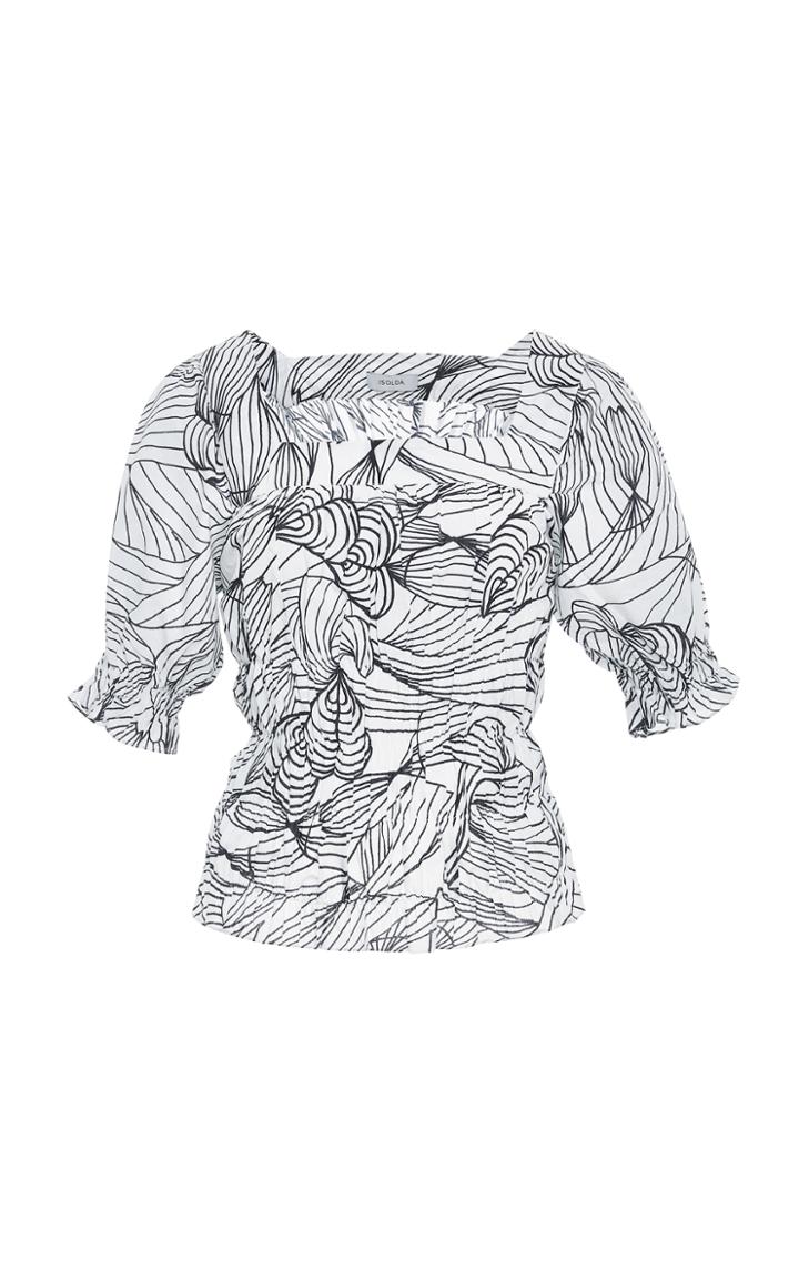Isolda Agata Smocked Cotton Top
