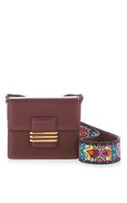 Etro Small Leather Flap Bag With Embroidered Strap