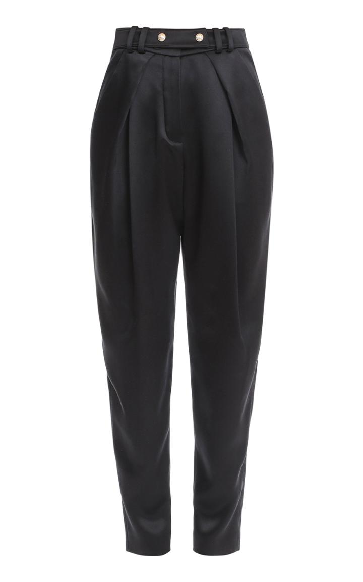 Balmain Button-trim Silk Straight-leg Trouser