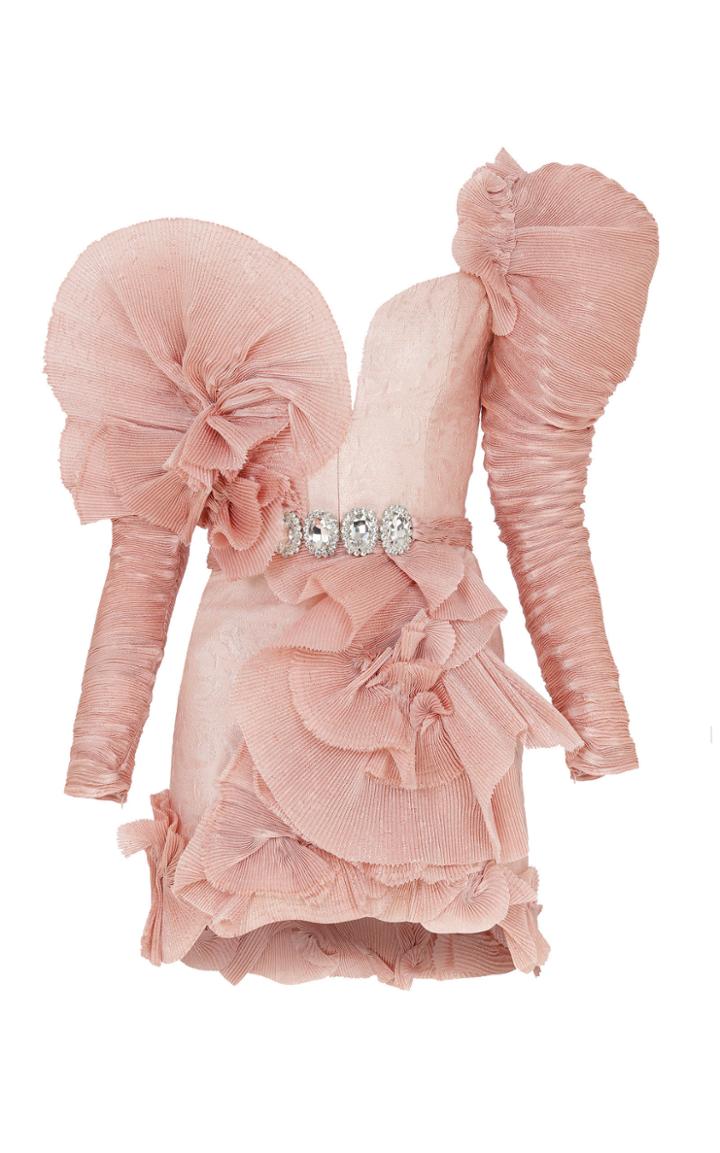 Raisa Vanessa Pink Mini Dress With Ruffles