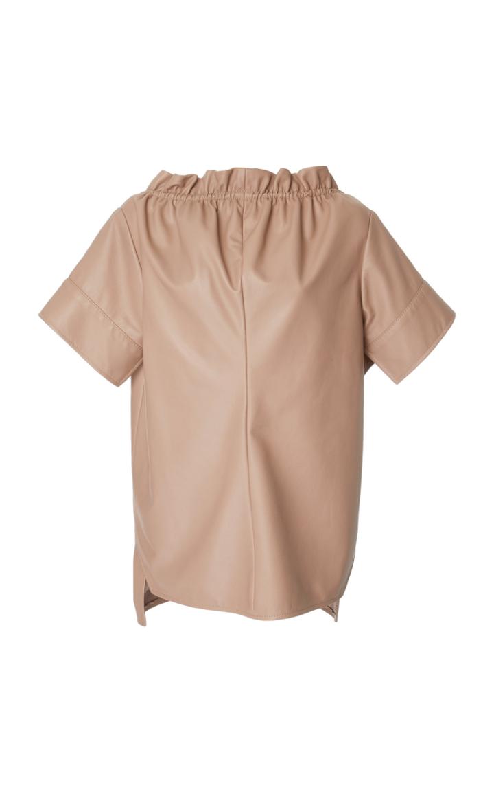 Adeam Ruched Velvet Ribbon Top
