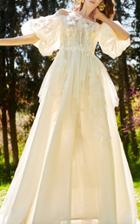 Costarellos Bridal Off-the-shoulder Puffy Sleeve Gown