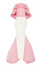 Christian Siriano Ruffle Front Cascading Train Gown