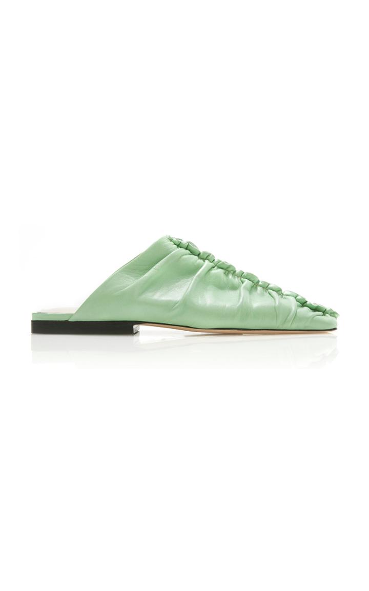 Moda Operandi Rejina Pyo George Ruched Leather Mules Size: 40