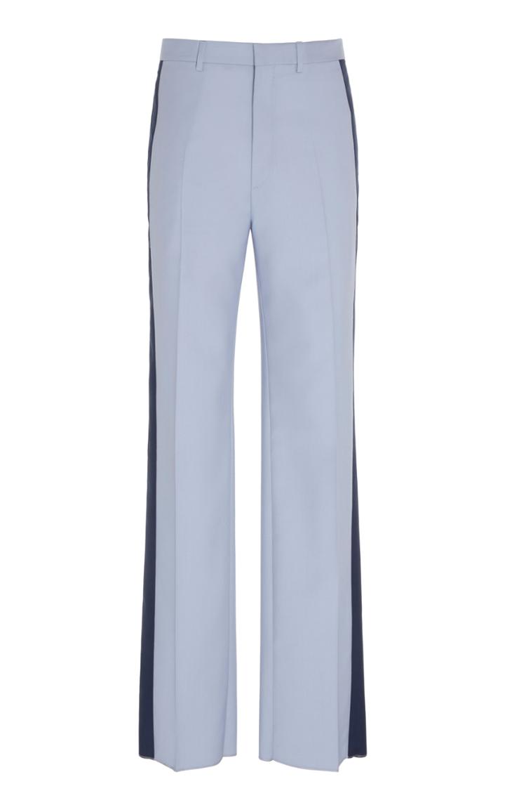 Lanvin Striped High-rise Flared Wool Pants