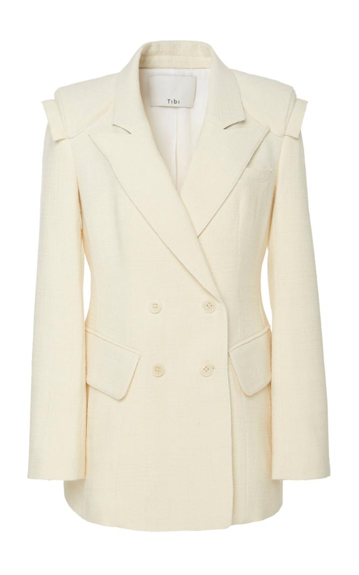 Tibi Basketweave Inside Out Detail Sculpted Blazer