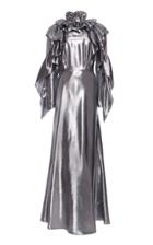 Moda Operandi Alberta Ferretti Draped Metallic Lam Gown