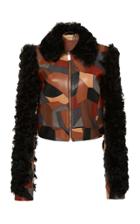 Michael Kors Collection Patchwork Leather-shearling Jacket