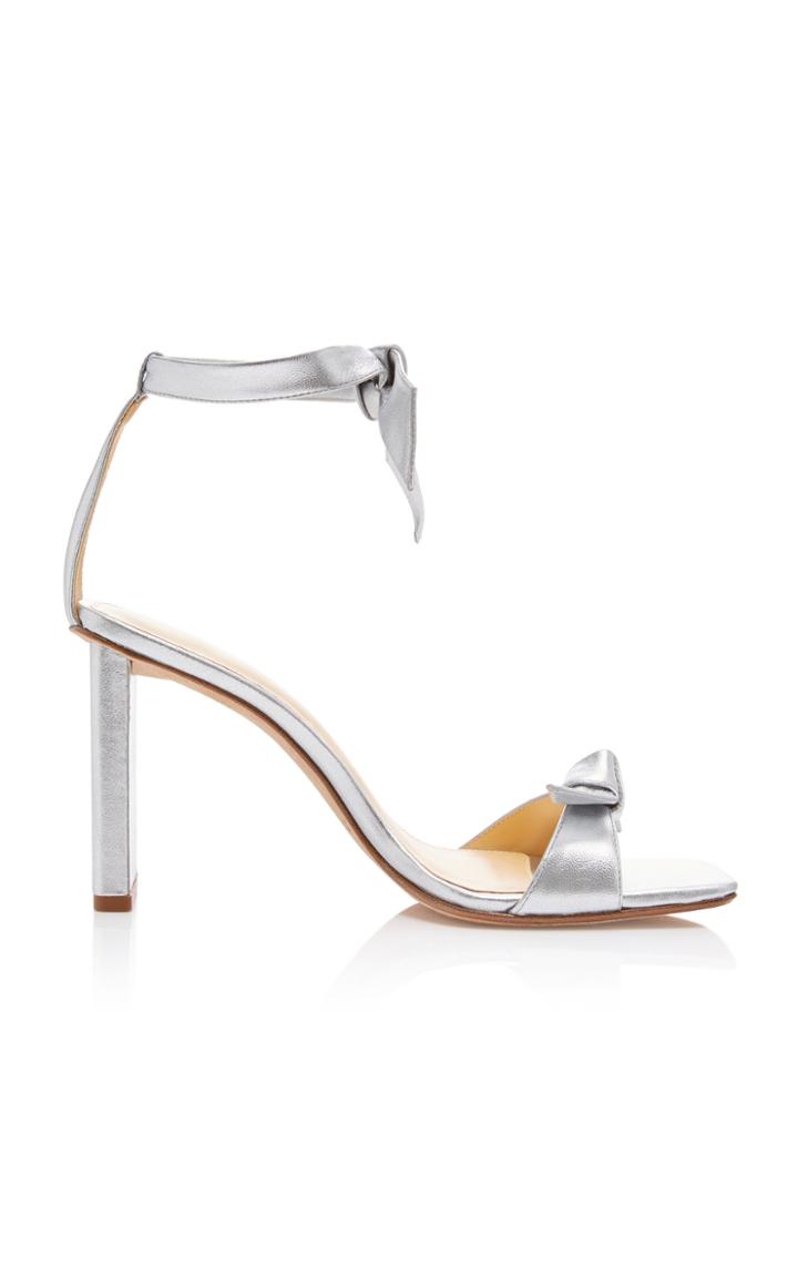 Alexandre Birman Clarita Tie-detailed Metallic Leather Sandals Size: 3