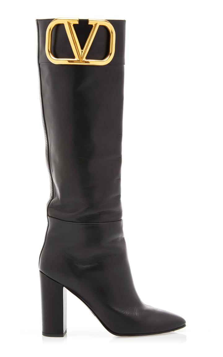 Valentino Valentino Garavani Supervee Leather Knee-high Boots