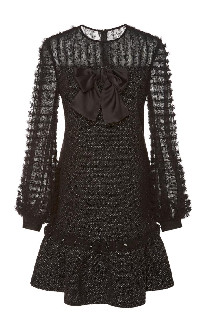 Soonil Bow-accented Tweed Mini Dress