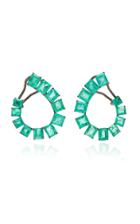 Nina Runsdorf M'o Exclusive: One-of-a-kind Emerald Spiral Pear-shaped Earrings