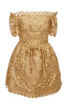 Alexandra Vidal Off The Shoulder Embroidered Mini Dress