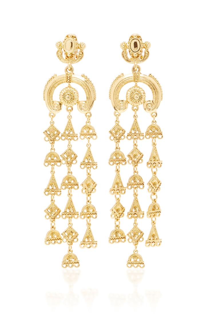 Oscar De La Renta Ornate Charm Chandelier C Earring In Gold