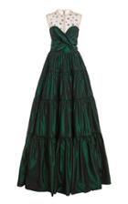 Moda Operandi Costarellos Genavieve Embellished Tiered Taffeta Gown
