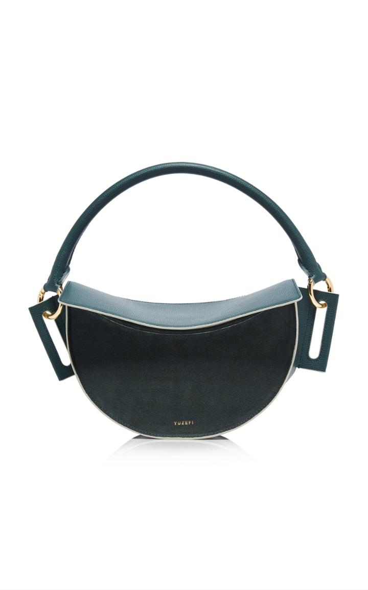 Yuzefi Dip Suede-paneled Leather Shoulder Bag