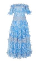 Costarellos Specialorder-butterfly Embroidered Off-the-shoulder Dress-yl