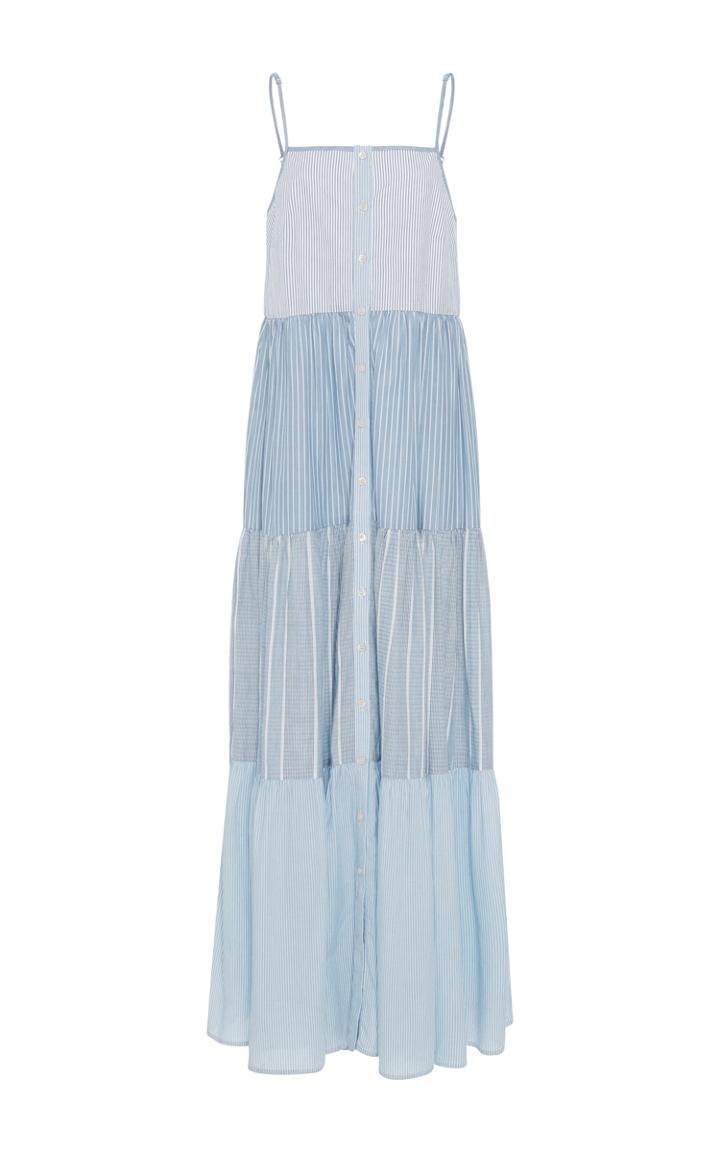 Sea Tiered Stripe Ruffle Dress