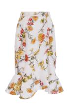 Prabal Gurung Ruffle Hem Jacquard Skirt