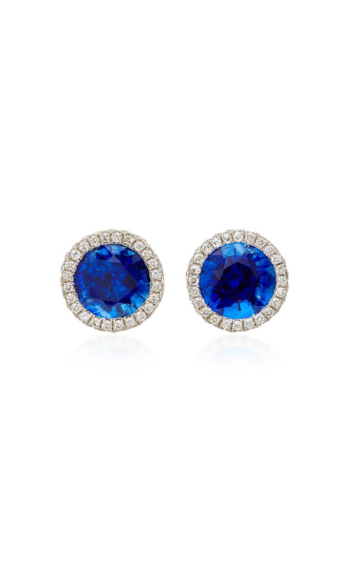 Martin Katz Round Blue Sapphire Toby Stud Earrings