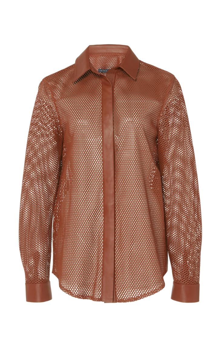 Zeynep Aray Perforated Leather Shirt