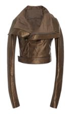 Rick Owens Copper Cropped Lam And Leather Jacket