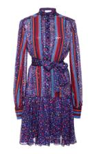 Carolina Herrera Drop Waist Dress With Sequin Panels And Belt