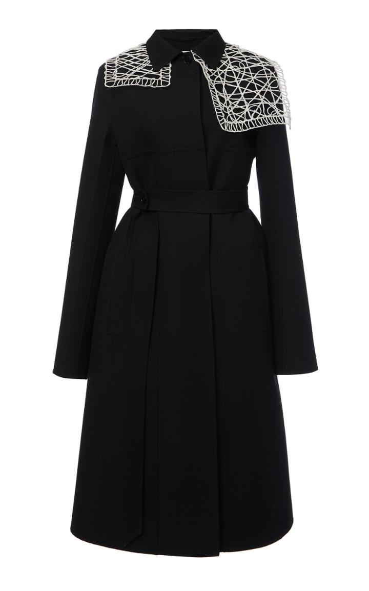 Moda Operandi Jil Sander Maddox Macrame-deatiled Wool-blend Coat Size: 34