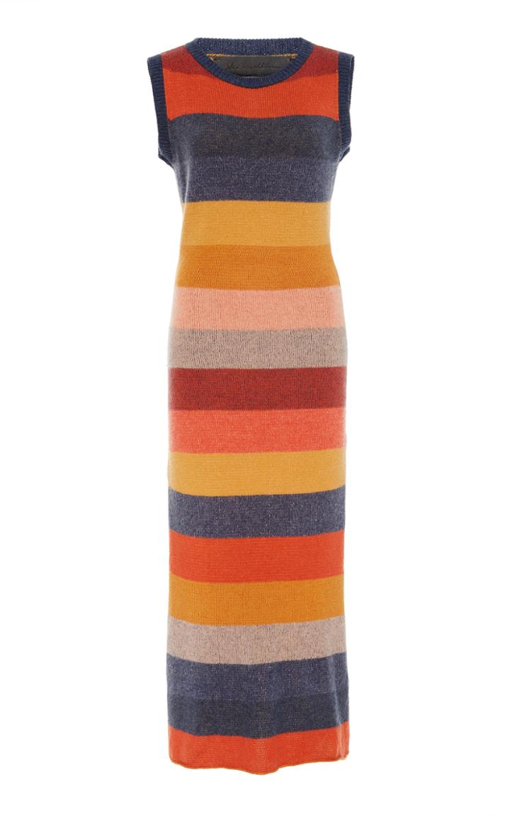The Elder Statesman Super Duper Slit Tank Cashmere Dress