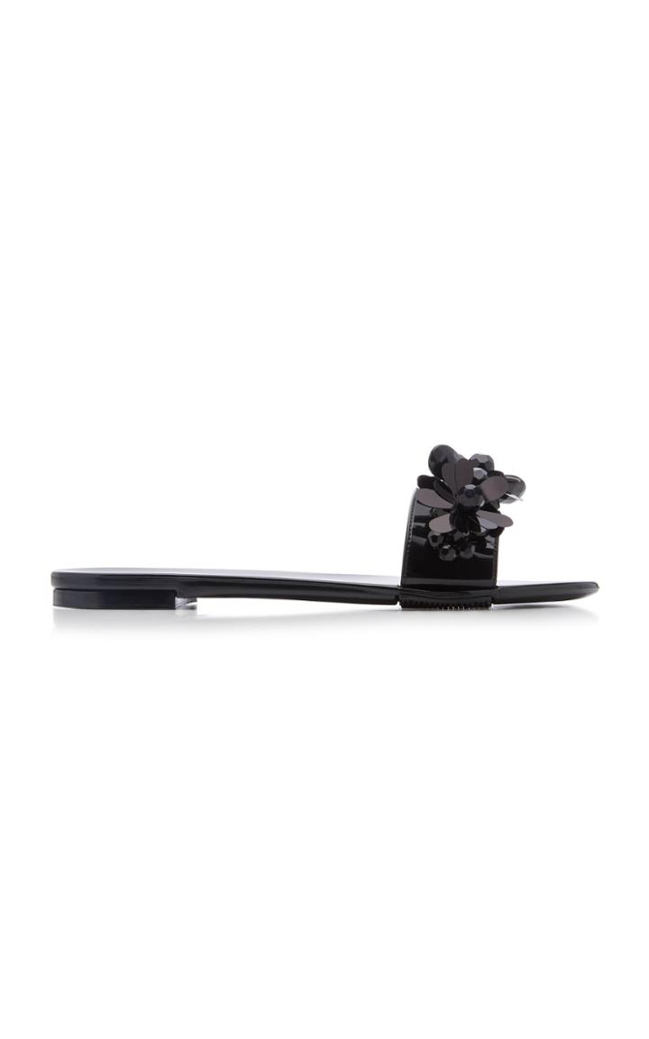 Simone Rocha Floral-embellished Rubber Slides