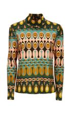 Moda Operandi La Doublej Printed Jersey Turtleneck Sweater