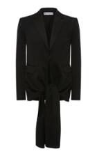 Moda Operandi Jw Anderson Satin-trimmed Wool Wrap-front Tuxedo Jacket