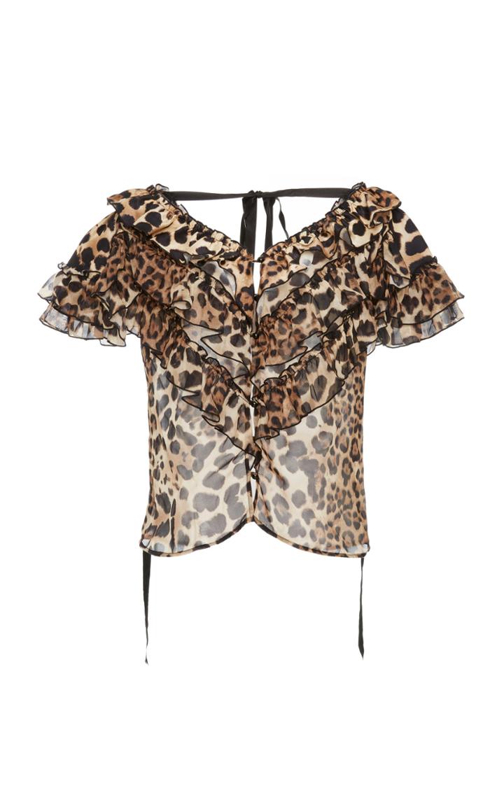 Rodarte Leopard Print Short Sleeve Blouse