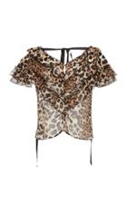 Rodarte Leopard Print Short Sleeve Blouse