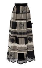 Anna Sui High-waisted Mixed-media Midi Skirt