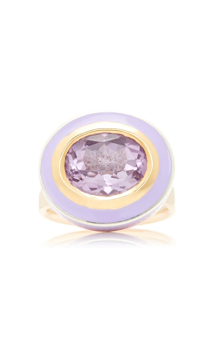 Alice Cicolini 22k Gold Sterling Silver And Amethyst Ring
