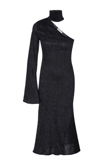 Beaufille Hydrus Single Sleeve Pinstripe Dress