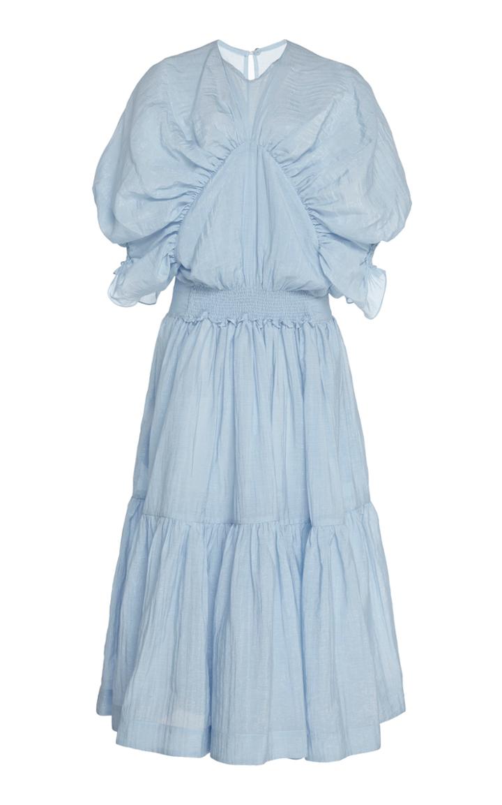 By Efrain Mogollon Mantuana Cotton-linen Tiered Dress