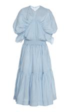 By Efrain Mogollon Mantuana Cotton-linen Tiered Dress