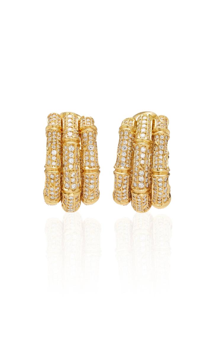 Vintage Cartier Bamboo Diamond Earrings