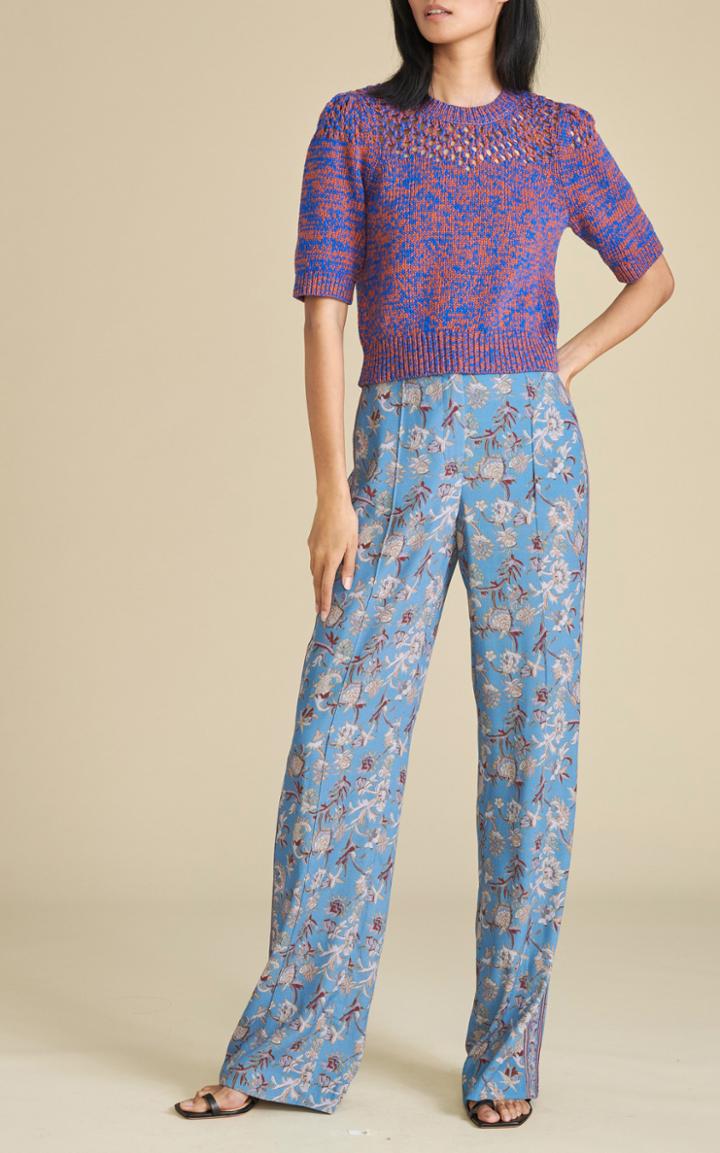 Moda Operandi Veronica Beard Grigore Floral Crepe Straight-leg Pants
