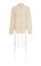 Moda Operandi Nanushka Otis Crochet Button Down Top Size: S