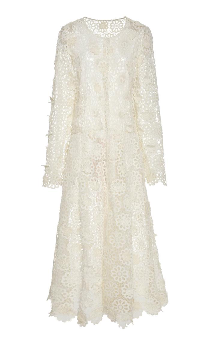 Ryan Lo Floral Guipure Lace Dress