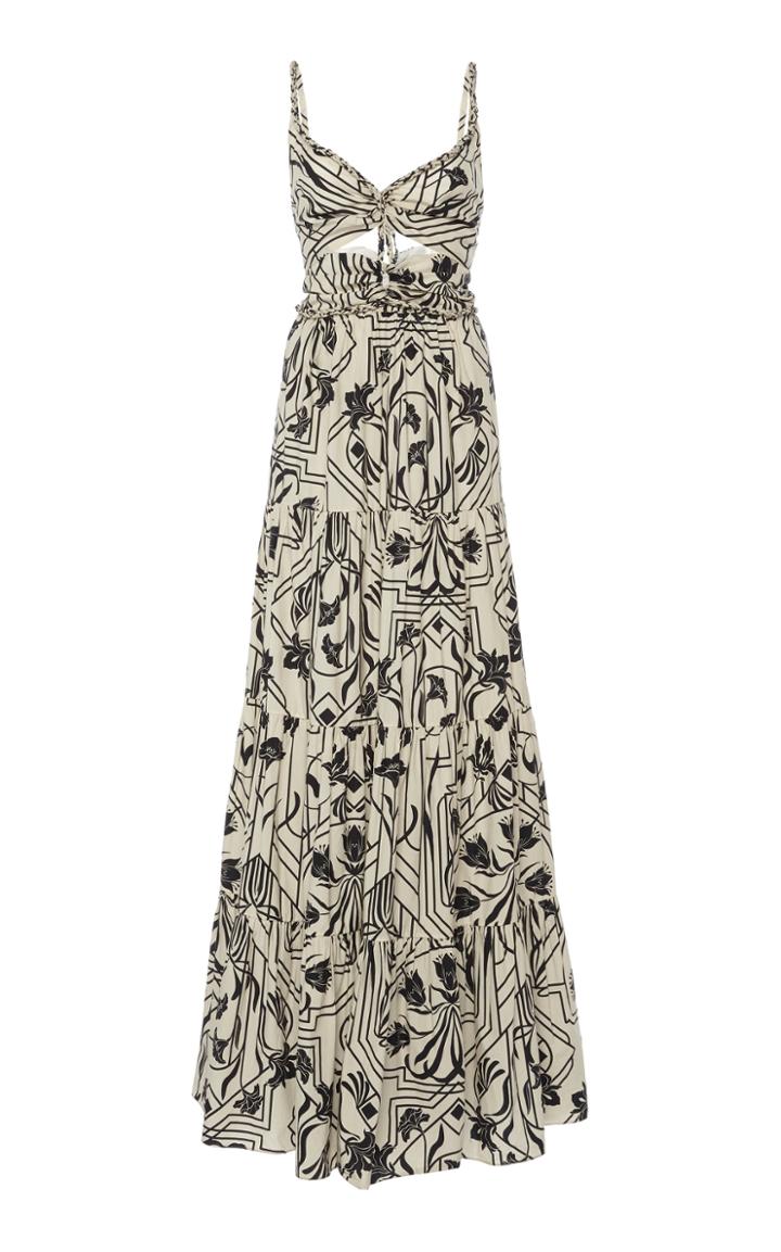 Johanna Ortiz Floral Architecture Printed Cotton Maxi Dress